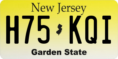 NJ license plate H75KQI