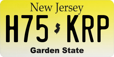 NJ license plate H75KRP