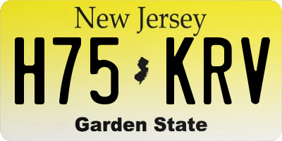 NJ license plate H75KRV