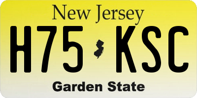 NJ license plate H75KSC