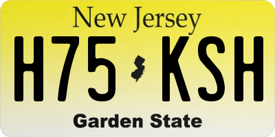 NJ license plate H75KSH