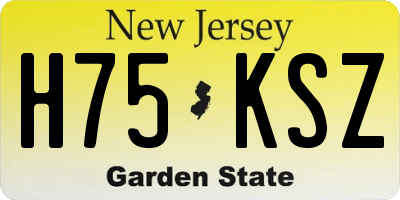 NJ license plate H75KSZ