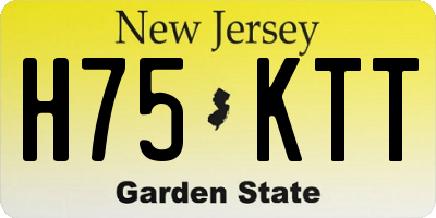 NJ license plate H75KTT