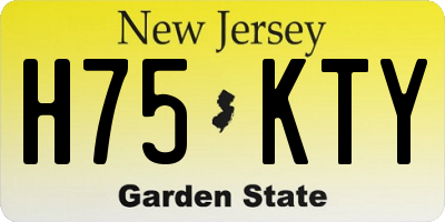 NJ license plate H75KTY
