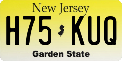 NJ license plate H75KUQ