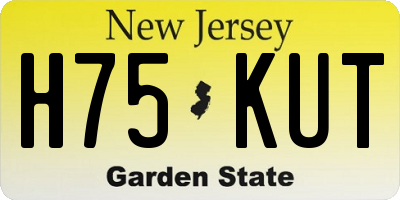 NJ license plate H75KUT