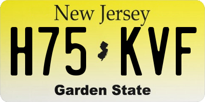 NJ license plate H75KVF