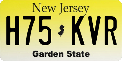 NJ license plate H75KVR