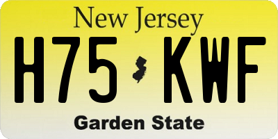 NJ license plate H75KWF