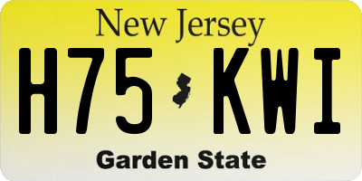 NJ license plate H75KWI