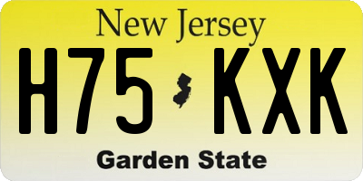 NJ license plate H75KXK