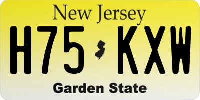 NJ license plate H75KXW