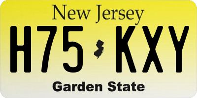NJ license plate H75KXY