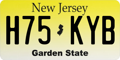 NJ license plate H75KYB