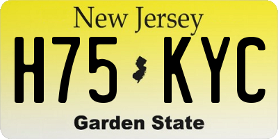 NJ license plate H75KYC