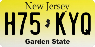 NJ license plate H75KYQ