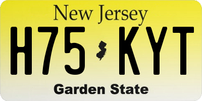 NJ license plate H75KYT