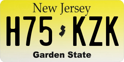 NJ license plate H75KZK