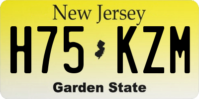 NJ license plate H75KZM