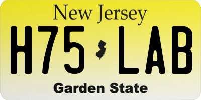 NJ license plate H75LAB