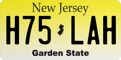 NJ license plate H75LAH
