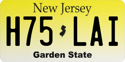 NJ license plate H75LAI