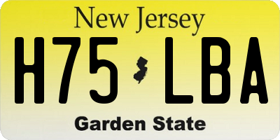 NJ license plate H75LBA