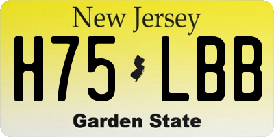 NJ license plate H75LBB