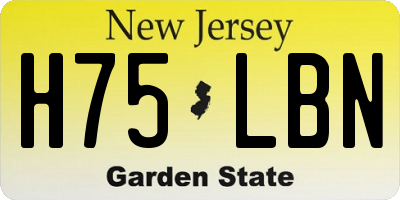 NJ license plate H75LBN