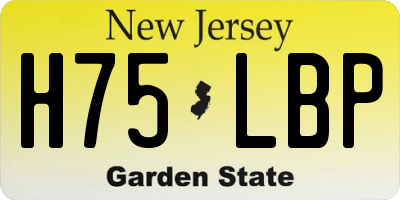 NJ license plate H75LBP