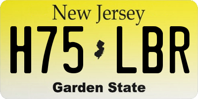 NJ license plate H75LBR