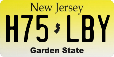 NJ license plate H75LBY