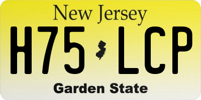 NJ license plate H75LCP