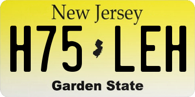 NJ license plate H75LEH