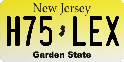 NJ license plate H75LEX