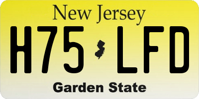 NJ license plate H75LFD