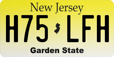NJ license plate H75LFH