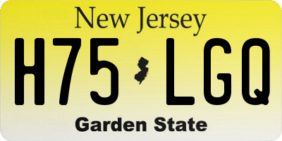 NJ license plate H75LGQ
