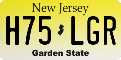 NJ license plate H75LGR