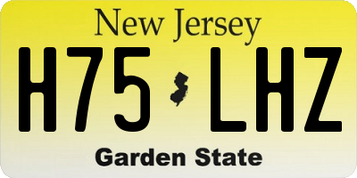 NJ license plate H75LHZ