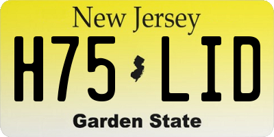 NJ license plate H75LID
