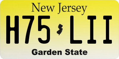 NJ license plate H75LII