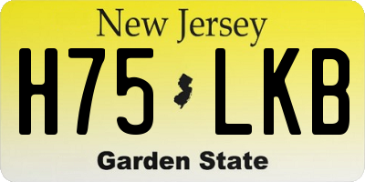 NJ license plate H75LKB