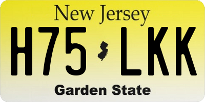 NJ license plate H75LKK