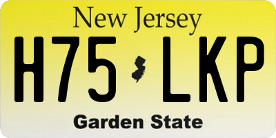 NJ license plate H75LKP