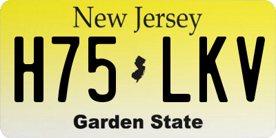 NJ license plate H75LKV