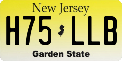 NJ license plate H75LLB