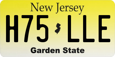 NJ license plate H75LLE