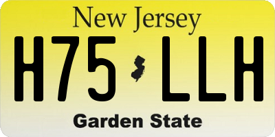 NJ license plate H75LLH