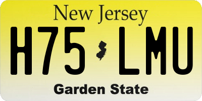 NJ license plate H75LMU
